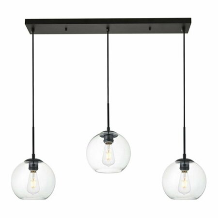 CLING Baxter 3 Lights Pendant Ceiling Light with Clear Glass Black CL2943780